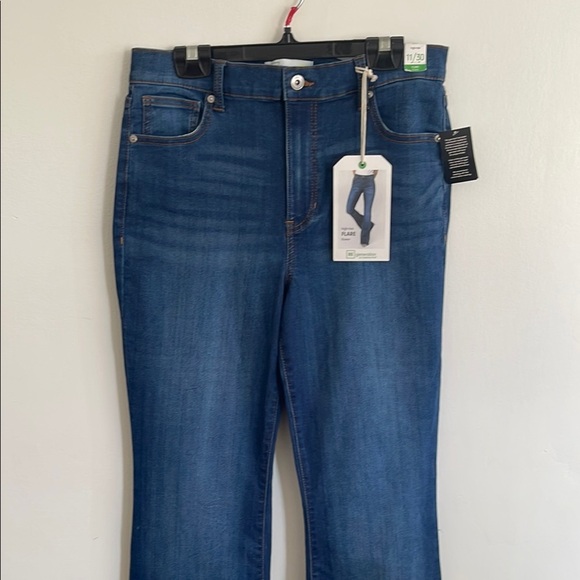 Blue Flare Wide Leg Jeans with Classic Indigo Wash re - Picture 1 of 11